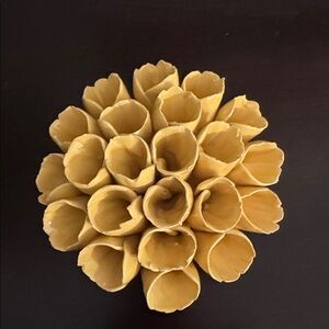 Pale Yellow Ceramic Flower Sculpture by Chive